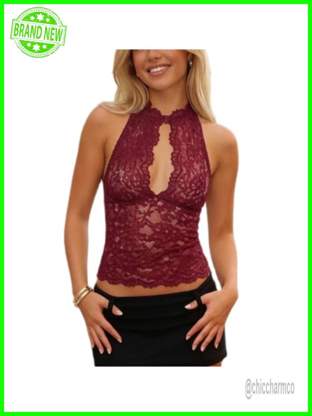 Women Y2K Lace Tank Top Sheer Mesh Sleeveless Cami Streetwear